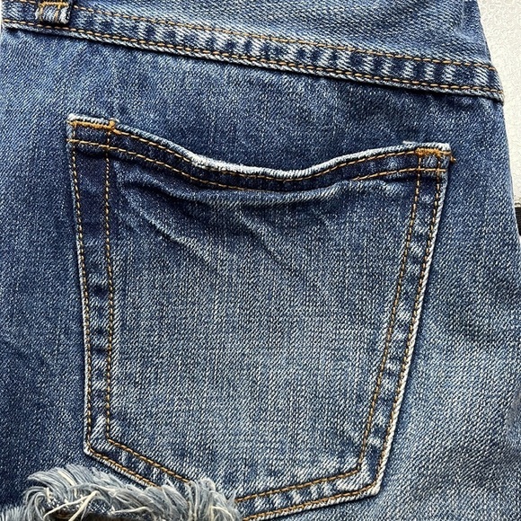 Free People Denim Cut Off Shorts Size 24 Frayed Hem - Picture 13 of 16